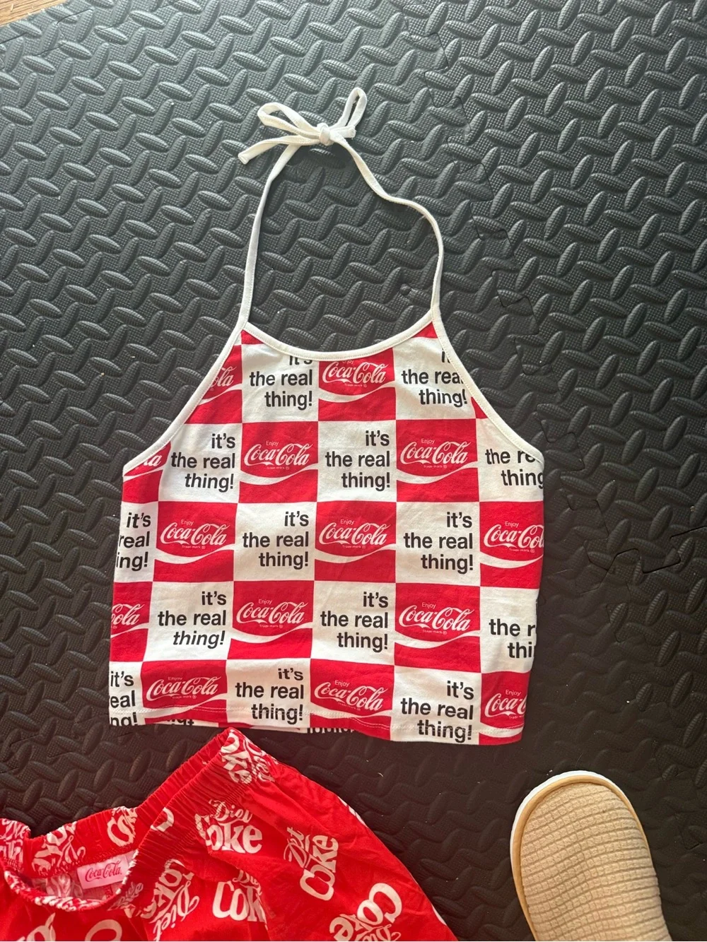 Coca Cola Red & White Logo Halter Top with Red Logo Shorts